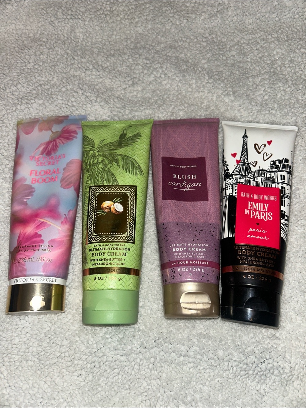 Bath & Body + 1 Victoria Secret body creams.